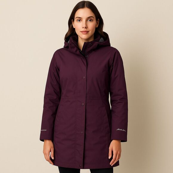 Eddie Bauer WeatherEdge Waterproof Quilt-Lined Interior Women's Size PM Purple - Picture 1 of 16